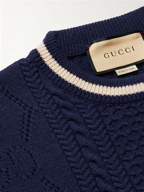 gucci cable and pointelle knit sweater